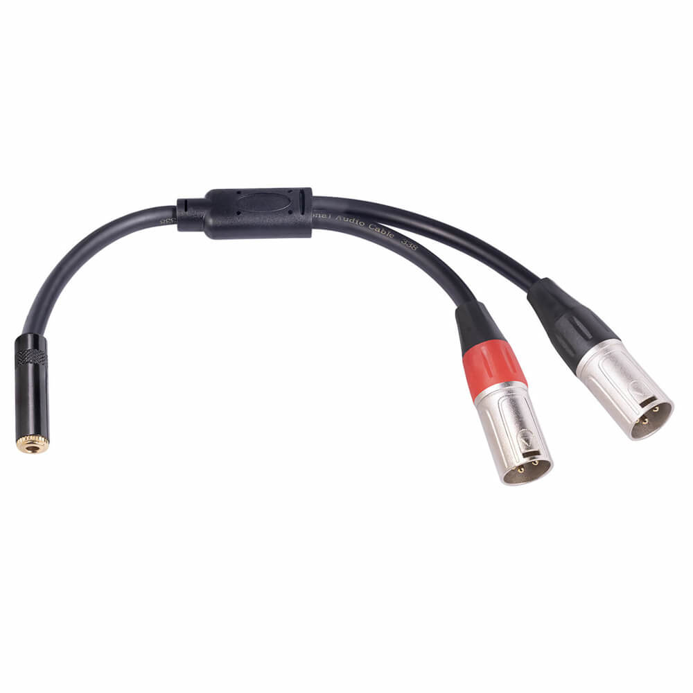 Cable de extensión de micrófono macho de 3,5 mm hembra a XLR doble de 3 pines para altavoz de audio de 0,3 m
