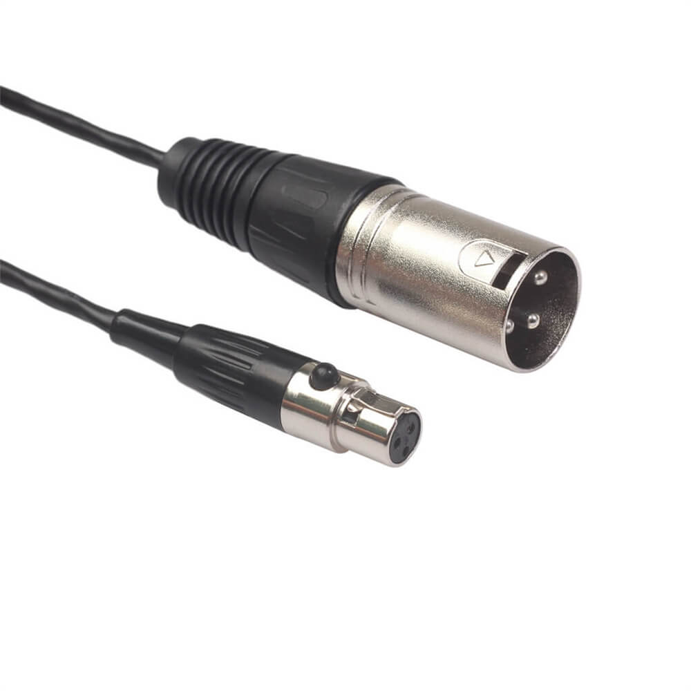 3 pinos mini XLR fêmea para XLR macho câmera microfone placa de som 48V cabo de áudio 1 M