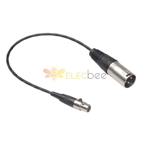 3 Pin Mini XLR Female To XLR Male Camera Microphone Sound Card 48V Audio Cable 1 M