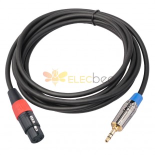 Câble adaptateur de microphone stéréo mâle 3 broches XLR femelle à 3,5 mm Cordon 1M Câble d'extension audio professionnel
