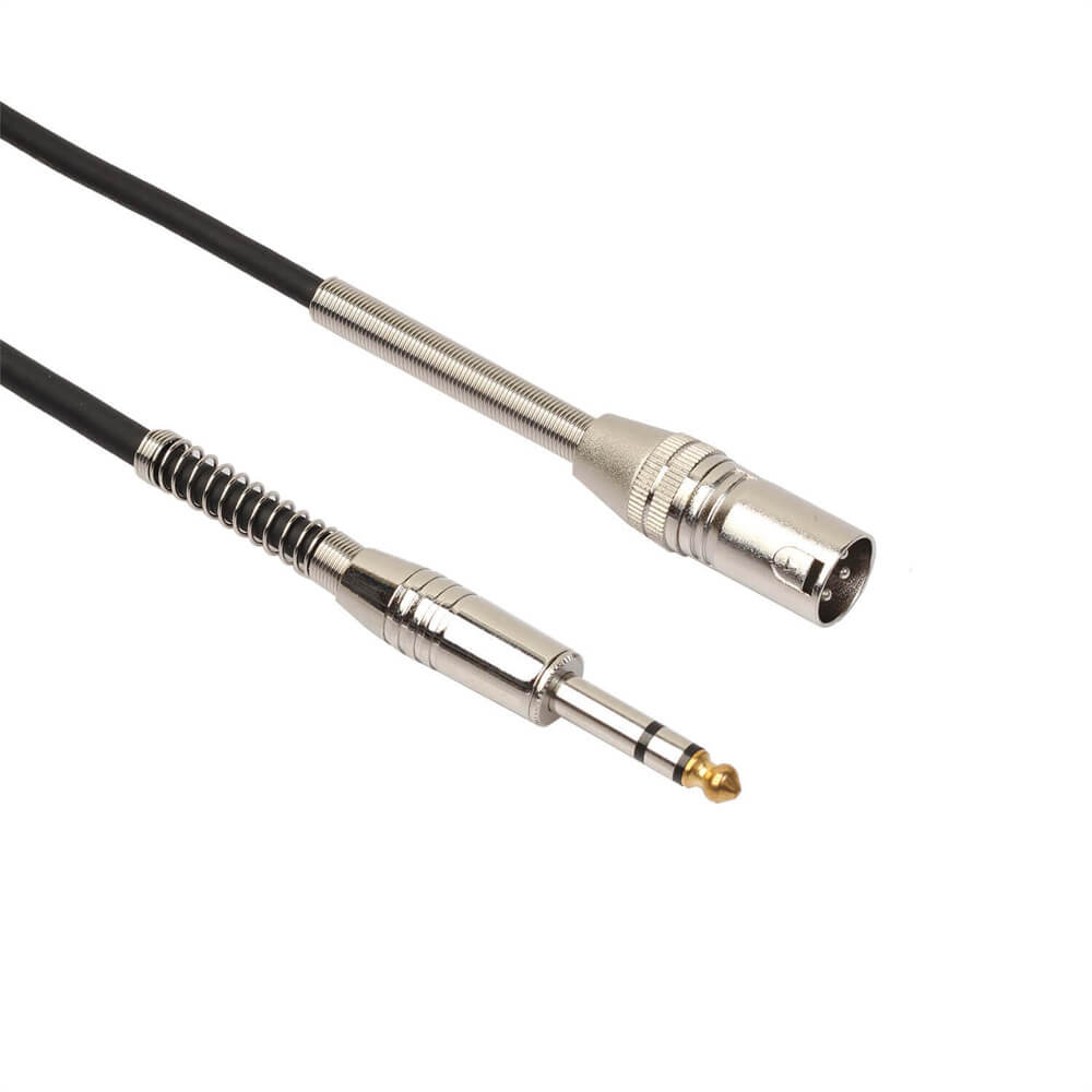 Prise jack mâle XLR 3 broches vers prise mâle 1/4 6.35Mm câble adaptateur de microphone stéréo 0.3M Audio convertit les lignes de fil de cordon
