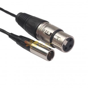 Cable de micrófono de color negro de 30 cm Mini XLR macho a hembra Cables XLR