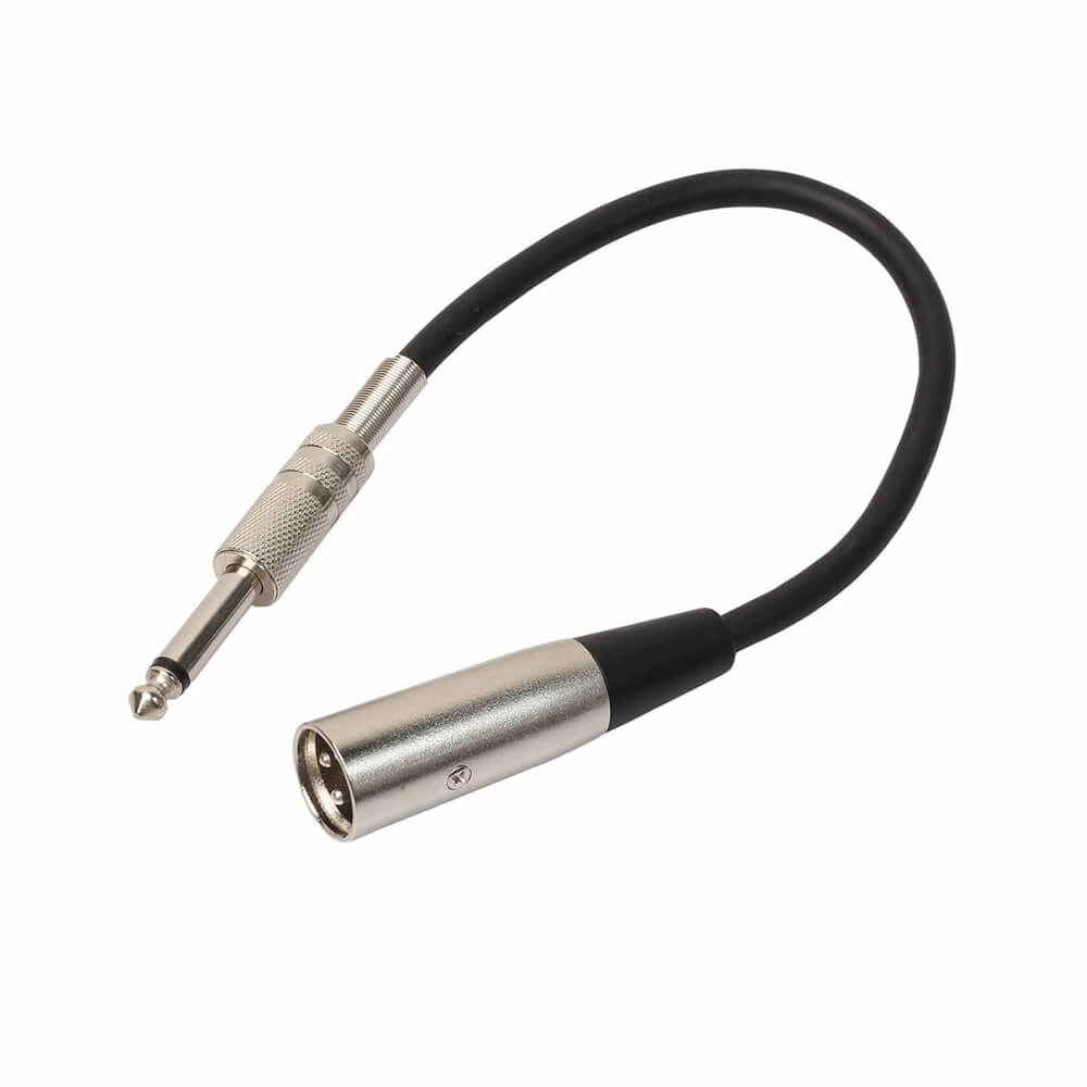 30 cm XLR 3 pinos macho para 1/4 de polegada (6,35 mm) plugue macho estéreo Trs microfone cabo de áudio