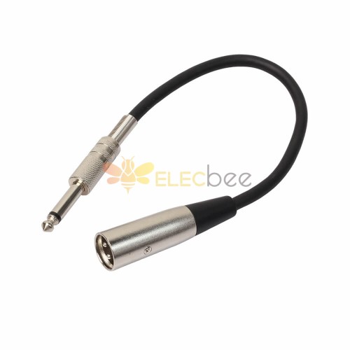 30Cm XLR 3-Pin Male To 1/4 Inch (6.35Mm) Male Plug Stereo Trs Microphone Audio Cable