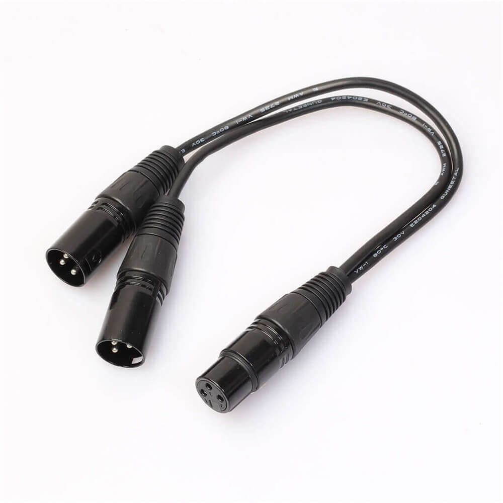 30Cm XLR Female To XLR Dual Male Y Splitter Cable