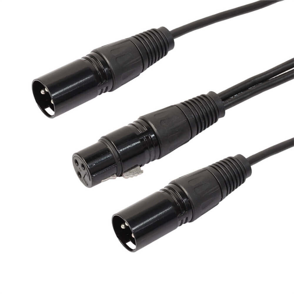 Cable divisor Y XLR hembra a XLR macho doble de 30 cm