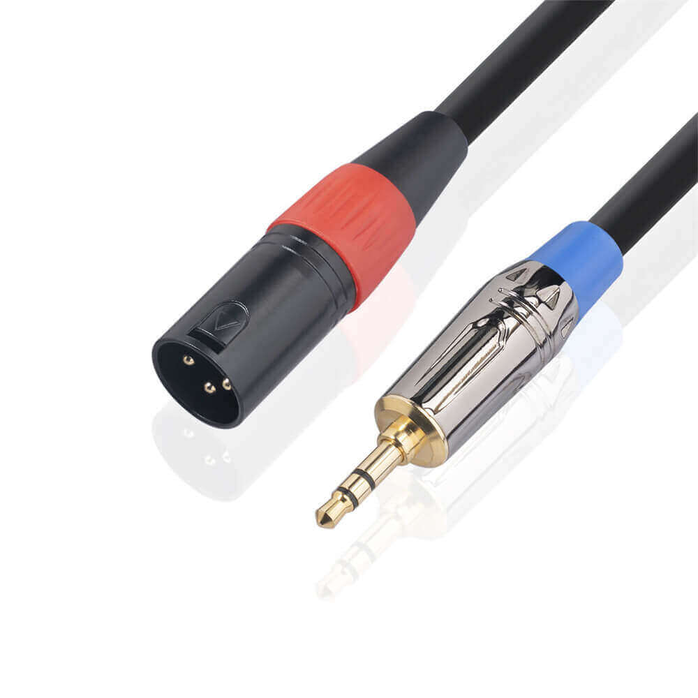 Câble audio auxiliaire 3,5 mm très vers câble XLR mâle vers mâle avec tresse pour studio 0,3 m