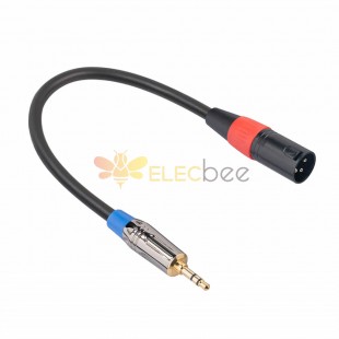 Câble audio auxiliaire 3,5 mm très vers câble XLR mâle vers mâle avec tresse pour studio 0,3 m