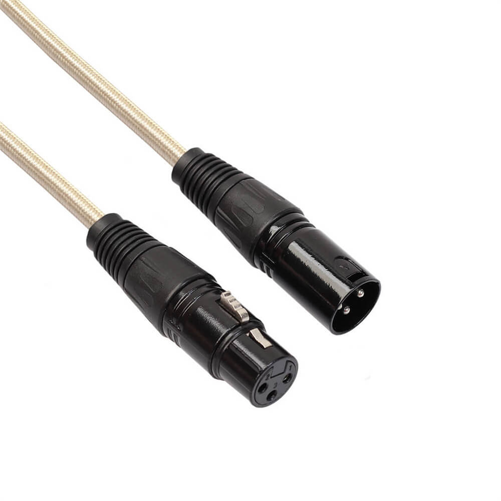 Double blindage équilibré XLR mâle vers XLR femelle carte son en direct 48V alimentation fantôme câble de Microphone à condensateur 1 mètre