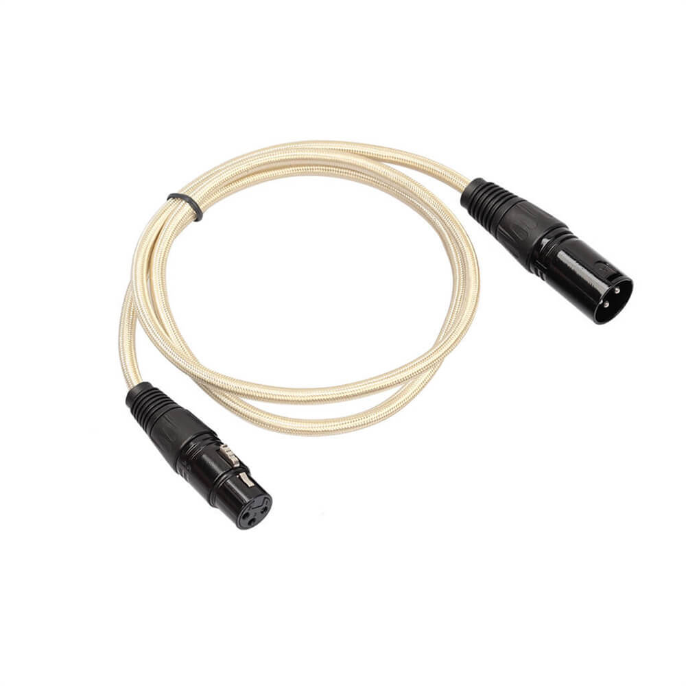 Balanced Double Shield XLR Male To XLR Female Live Sound Card 48V Phantom Power Condenser Microphone Cable 1 Meter