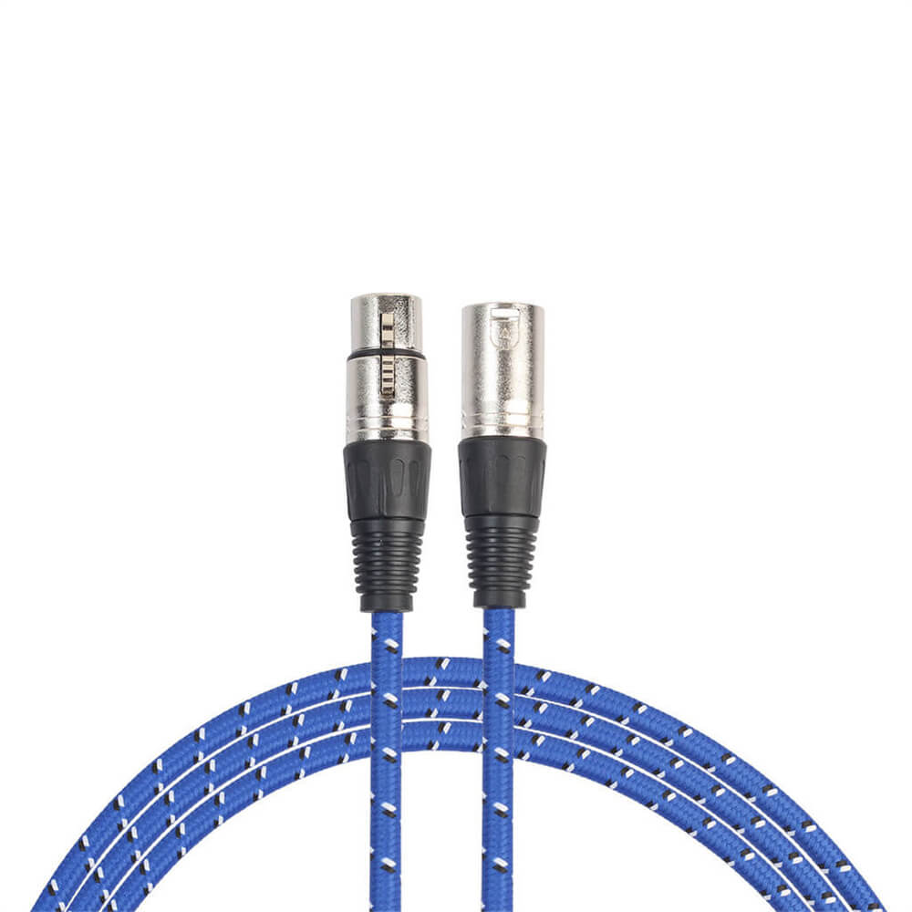 Cable de audio negro Hifi XLR Estéreo de alta pureza 6N Ofc Conector XLR chapado en oro macho a hembra para mezclador de micrófono