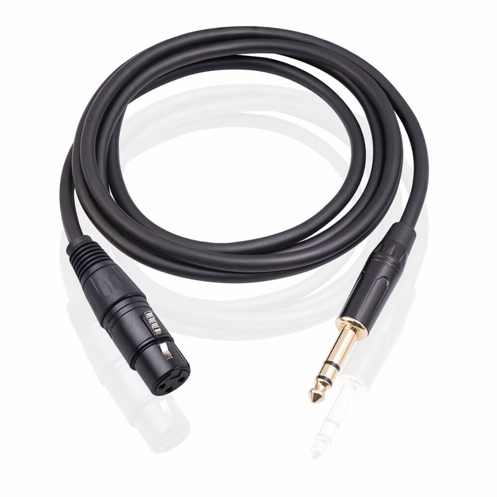 Câble 6.35Mm 1/4 Trs Mâle Vers XLR 3Pin Femelle Microphone Câble 1M