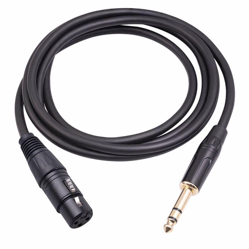 Kabel 6,35 mm 1/4 TRS Stecker auf XLR 3Pin Buchse Mikrofonkabel 1 m