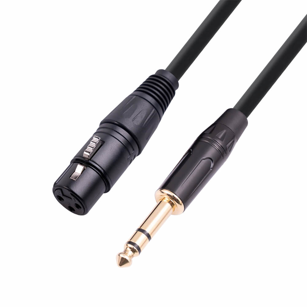 Kabel 6,35 mm 1/4 TRS Stecker auf XLR 3Pin Buchse Mikrofonkabel 1 m