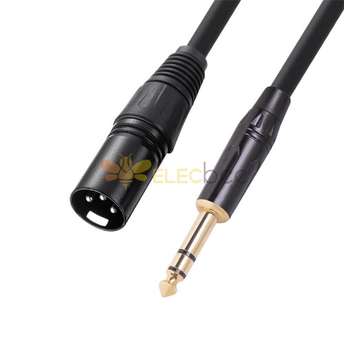 Cable 6.35Mm 1/4 Trs Macho A XLR 3Pin Macho Cable Micrófono 1M