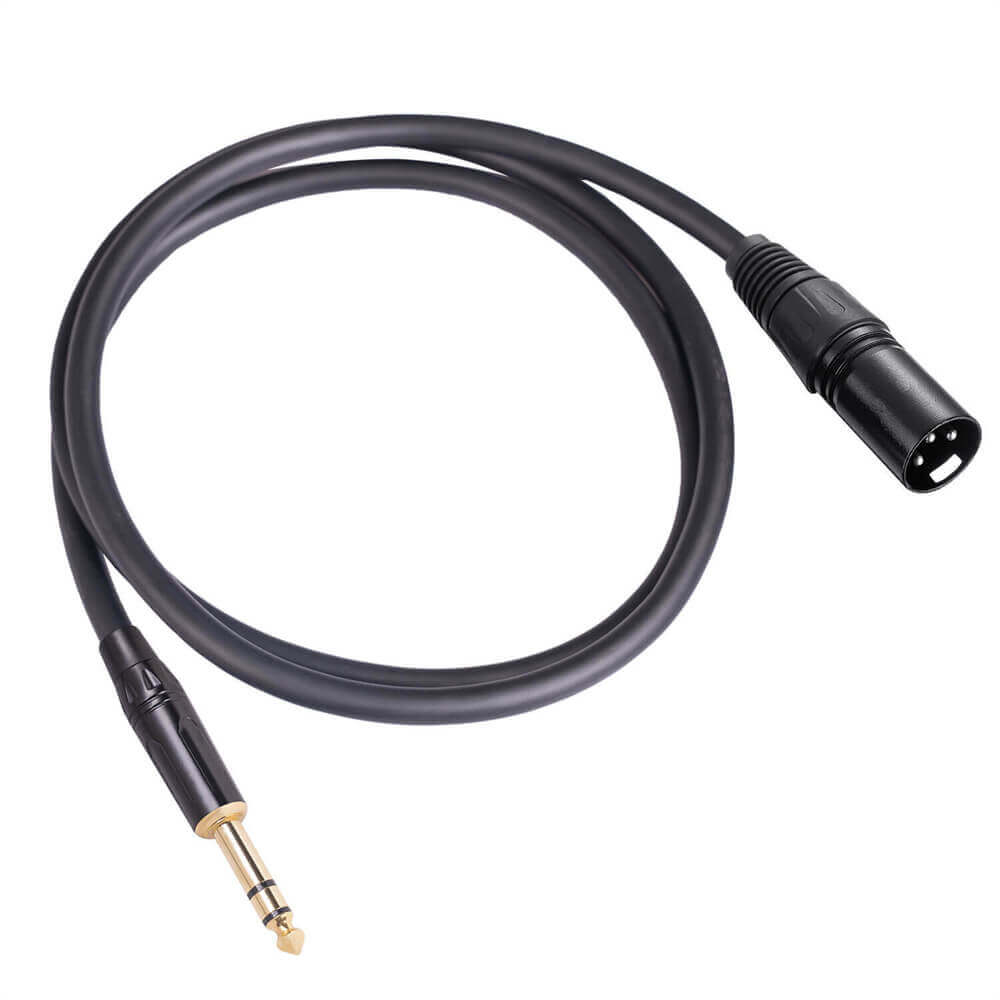 Cable de micrófono mezclador de 3 pines XLR macho a macho de 6,35 mm con doble blindaje 1 M