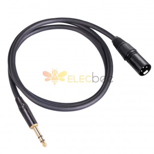 Double Blindage 3Pin XLR Male Vers 6.35Mm Male Mixer Microphone Cable 1 M