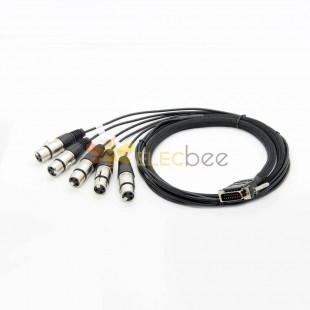 Encoder Audio Cable 15 Pin Male DB15 To 5 XLR 3Pin Female Audio 1M