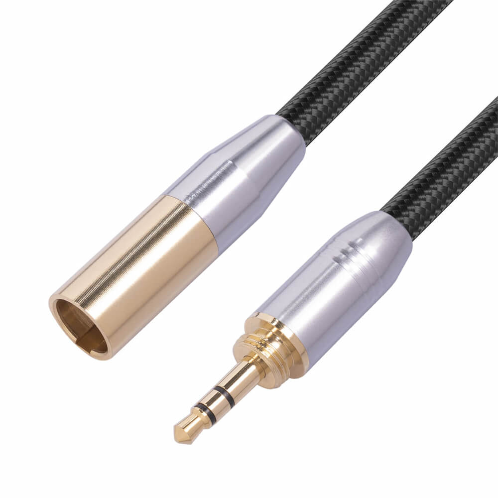 Vergoldetes 3,5-mm-TRS-Stecker auf Mini-XLR-Stecker, 3-poliges Kabel, 0,3 m