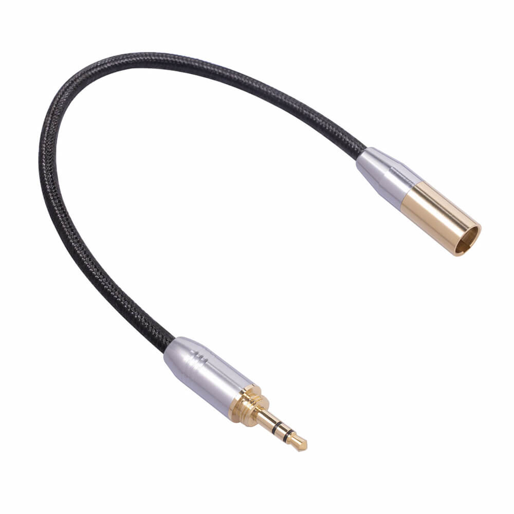 Gold Plated 3.5Mm Trs Male To Mini XLR Male 3Pin Cable 0.3M