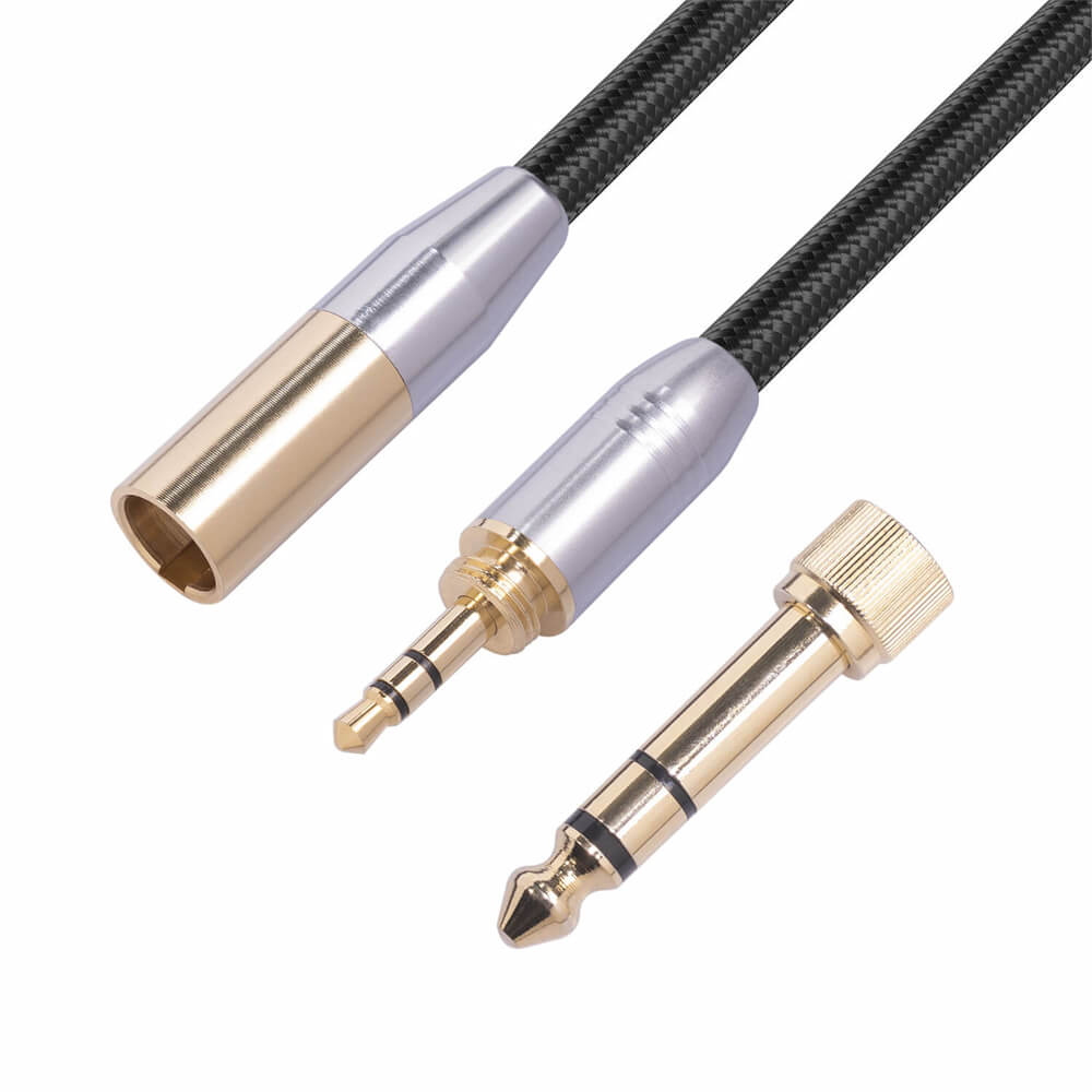 Vergoldetes 3,5-mm-TRS-Stecker auf Mini-XLR-Stecker, 3-poliges Kabel, 0,3 m