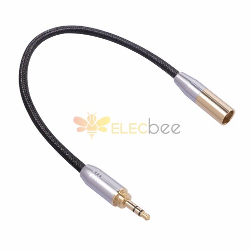 Gold Plated 3.5Mm Trs Male To Mini XLR Male 3Pin Cable 0.3M