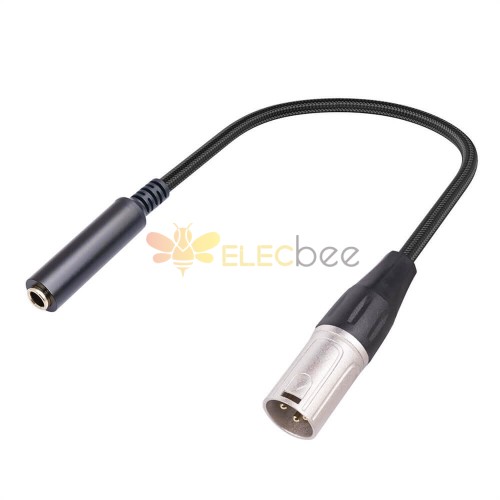 Gold-Plated Head Metal Shell Shielded 6.35Mm Female To Canon XLR Male Head Turn 1/4 Inch Trs Female 0.3 Meters