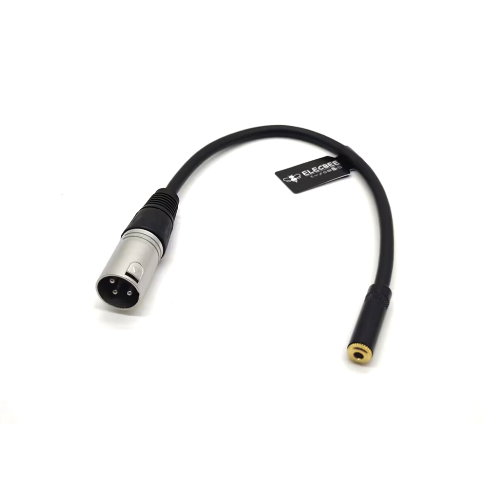 Позолоченная головка с экранированным 3,5-мм разъемом «мама» и разъемом XLR «папа» 0,3 м для микшерного микрофонного кабеля