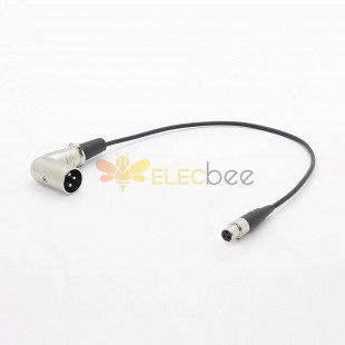 Low Profile 3Pin Mini XLR Female To Right Angle 3Pin XLR Male Cable 0.5M
