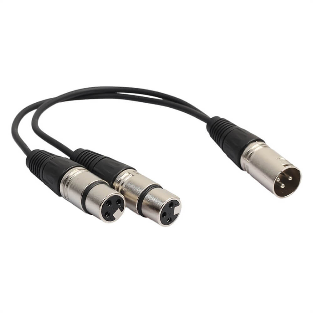 Male 1 To 2 Female XLR Splitter Cables 0.3M