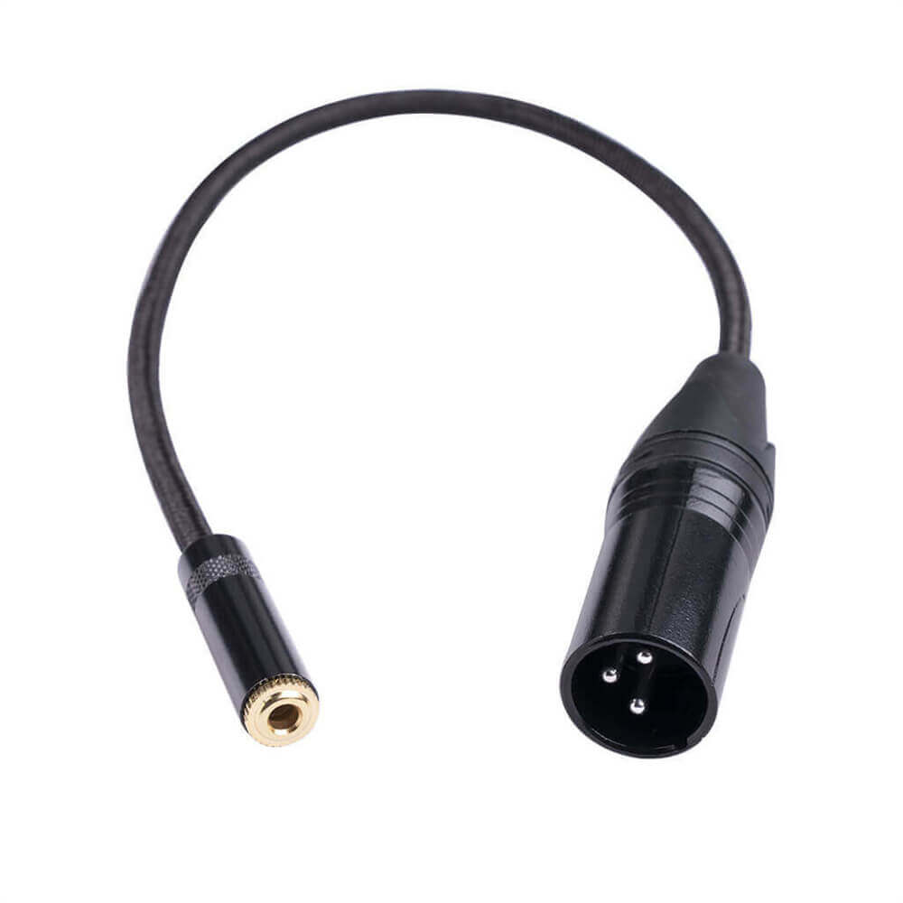Metal 3,5 mm fêmea para XLR macho 3 pinos misturador balanceado cabo adaptador de áudio para microfone 1M