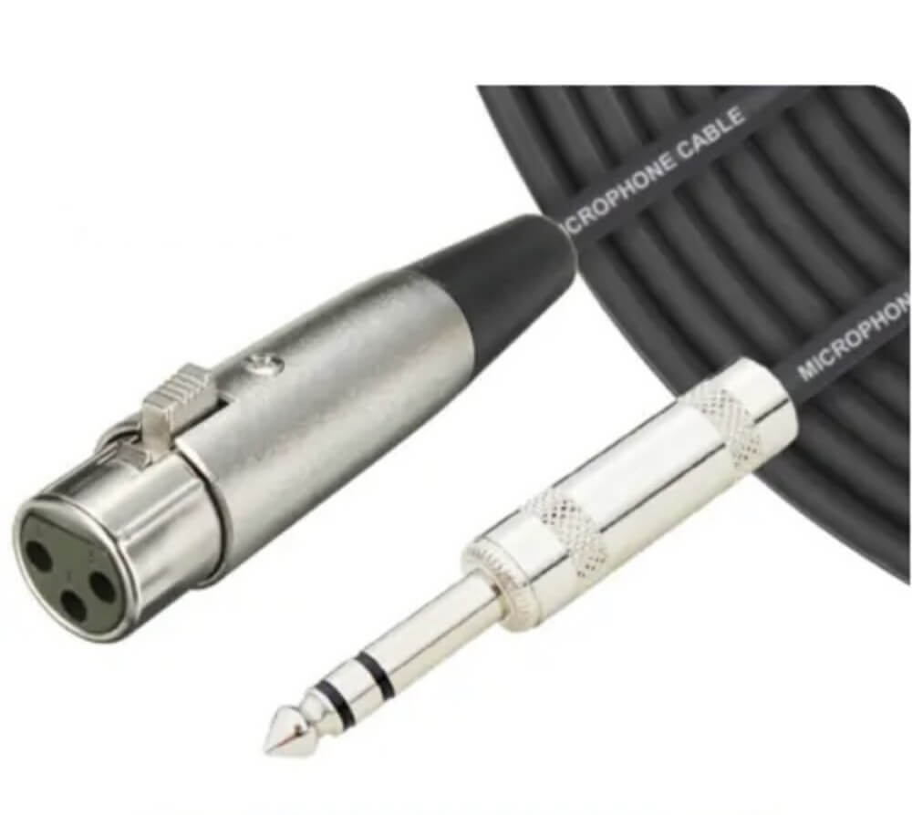 Métal Blindé Stéréo 6.35Mm Mâle À XLR Femelle Microphone Audio Câble 1.5M