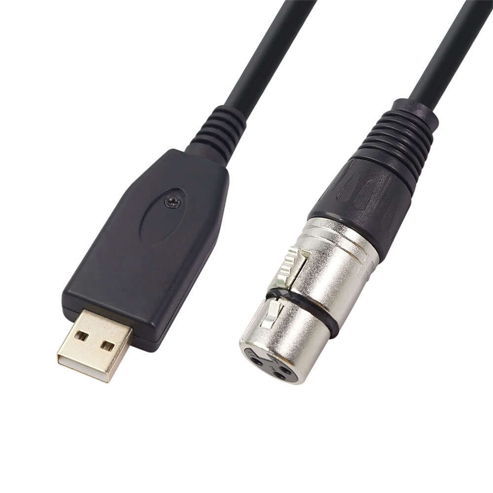 Câble audio professionnel femelle XLR vers USB2.0 2M 2M câble adaptateur USB femelle vers XLR mâle câble de microphone