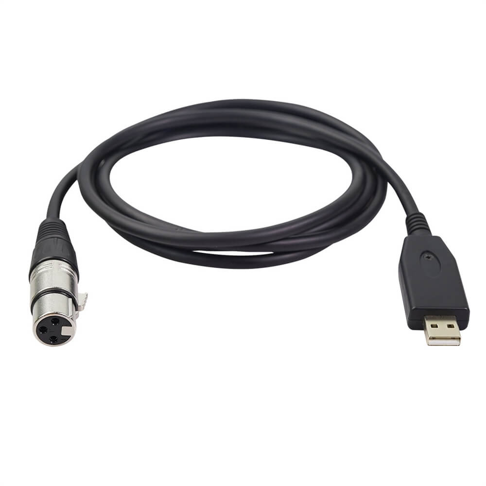 Câble audio professionnel femelle XLR vers USB2.0 2M 2M câble adaptateur USB femelle vers XLR mâle câble de microphone
