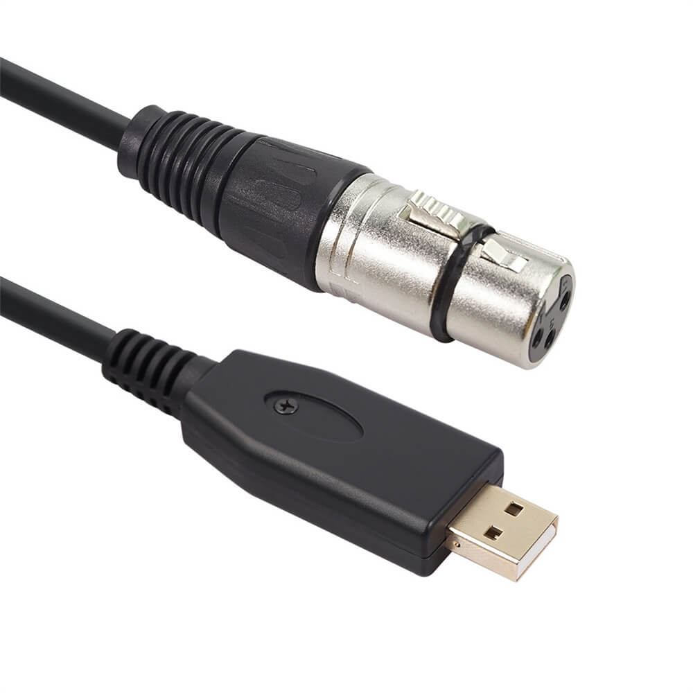 Profesyonel Ses Kablosu Dişi XLR USB2.0 2M 2M Kablo Adaptörü USB Dişi XLR Erkek Mikrofon Kablosu