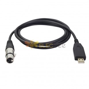 Cabo de áudio profissional fêmea XLR para USB 2.0 2M 2M Adaptador de cabo USB fêmea para XLR macho Cabo de microfone
