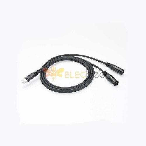 RJ45 Male To Dual XLR Male Cable 1M