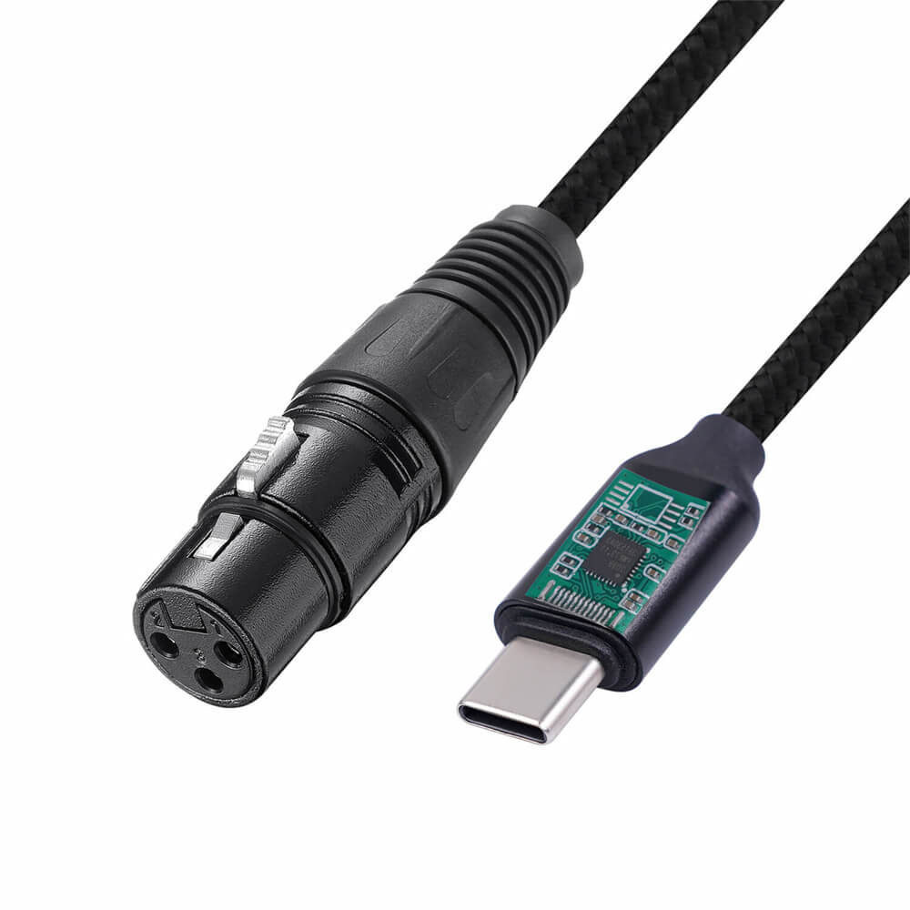 三芯USB TYPE-C轉XLR母麥克風錄音線1米