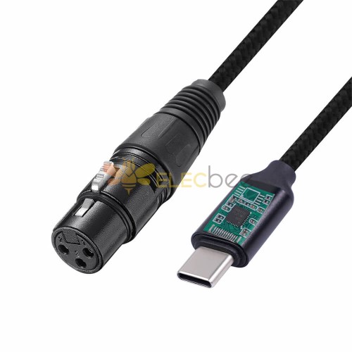 Type-C Male To XLR Female 3Pin Microphone Cable 1 M