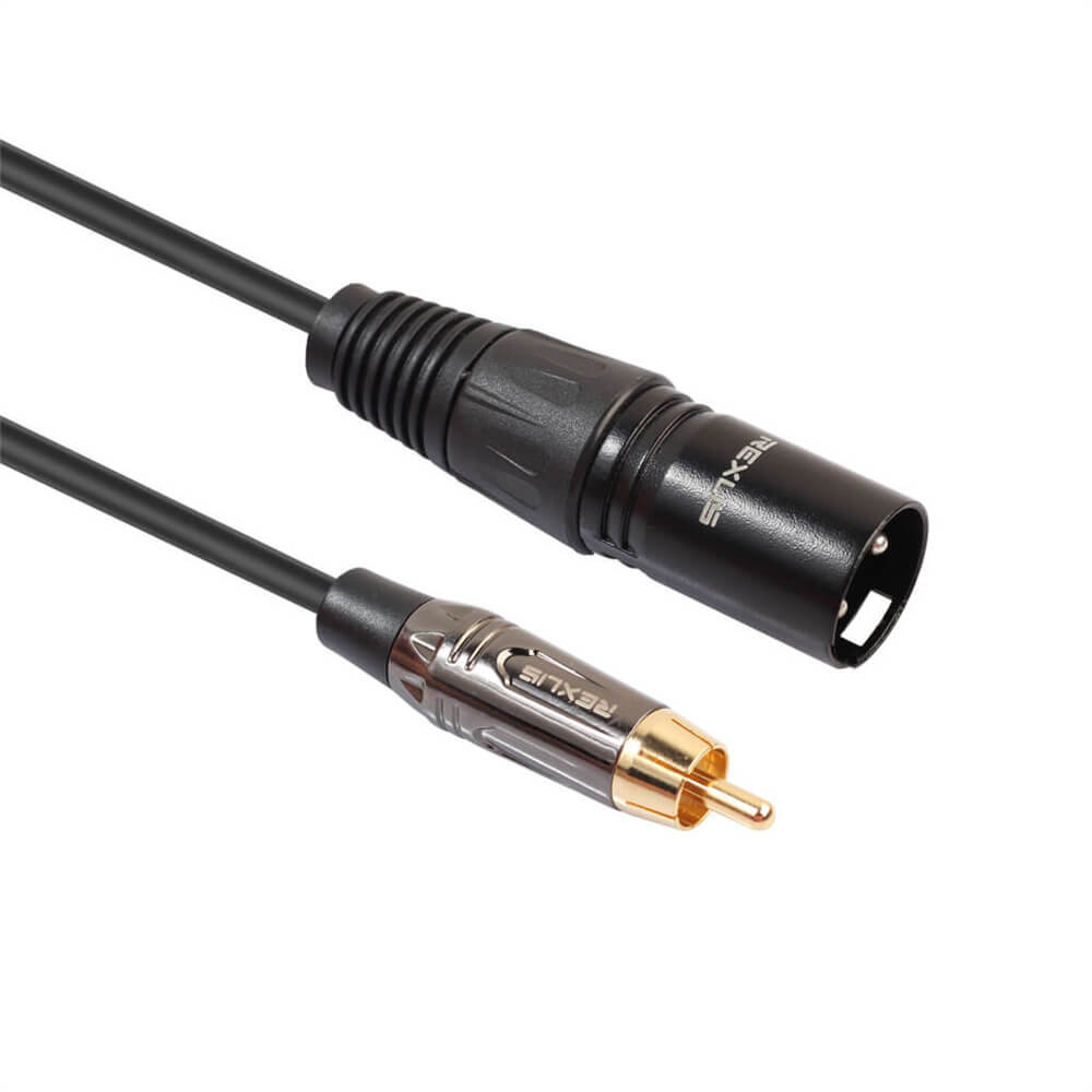 Câble XLR 3 broches mâle vers RCA mâle 1M Compatible avec amplificateur de Microphone carte Audio mélangeur Audio haut-parleur veste