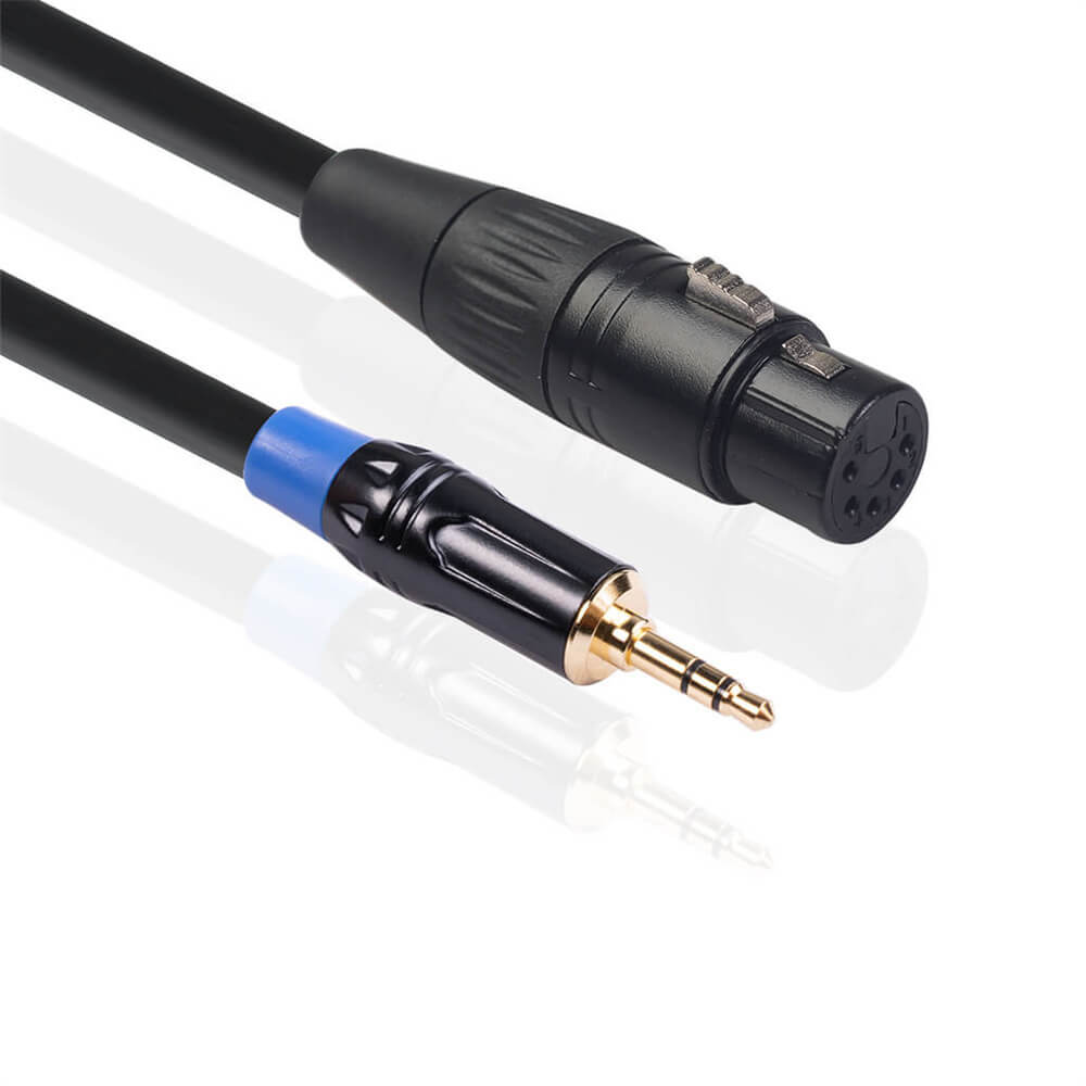 XLR Femelle 5 Broches Vers Stéréo Jack Audio 3.5Mm Mâle Convertisseur Audio Équilibré Câble Adaptateur 0.3M