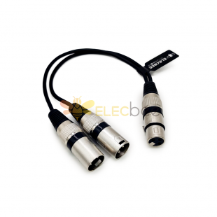 Câble de microphone XLR femelle à XLR double mâle 0,3 m