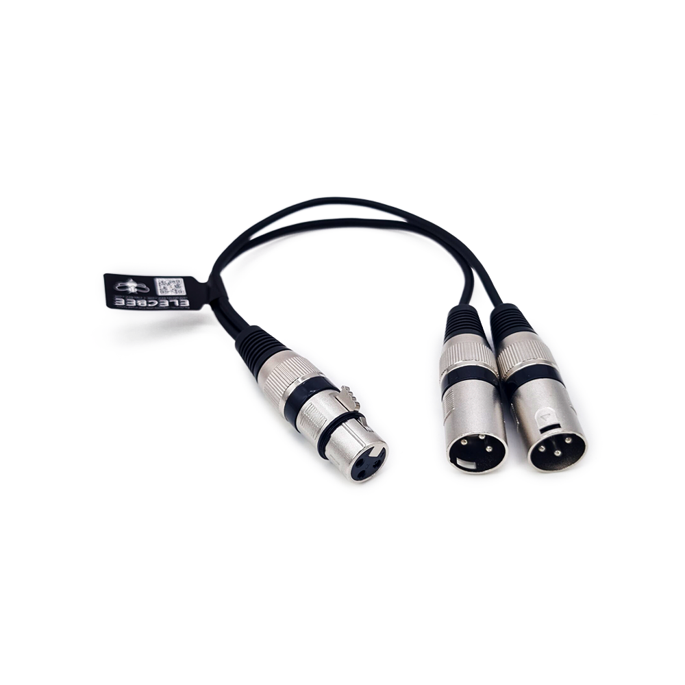 Câble de microphone XLR femelle à XLR double mâle 0,3 m
