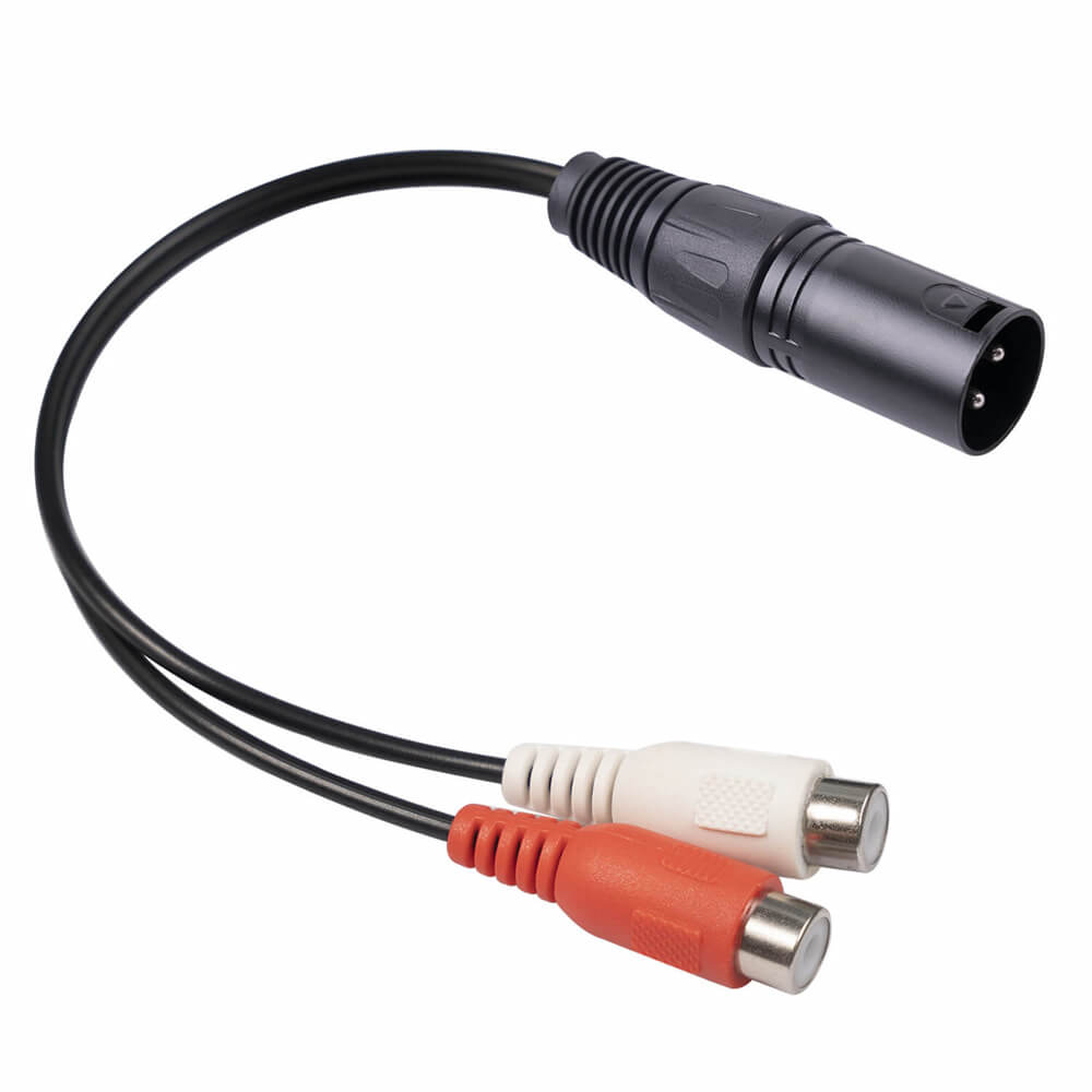 XLR-Stecker auf 2RCA-Kabel, weiblich, Audio-Y-Kabel, Stereo-Audiokabel, 0,2 m