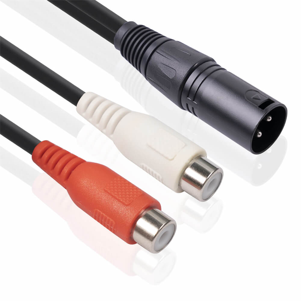 Câble XLR mâle vers 2RCA Câble audio femelle Y Câble audio stéréo 0,2 m