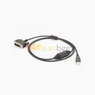D-Sub 26 Pin Male Connector Straight Type To USB With Cable RS232 1M