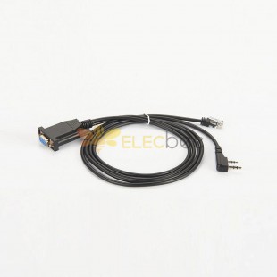 D-Sub 9 Pin Female Straight Connector To RJ12 And 2 Pin Right Angled Radio Plug With Cable RS232 1M