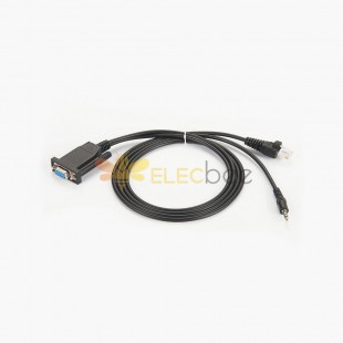 D-Sub 9Pin Female Straight Connector To RJ45 And 3.5Mm Stereo Plug With RS232 Serial Cable 1M