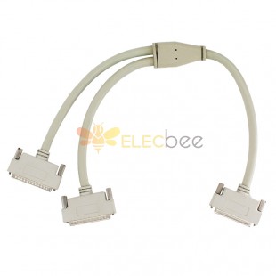 Câble D-SUB50PIN mâle à double DB25P mâle Y pour connexion d'équipement industriel 0,5 mètre