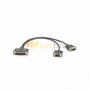 DB44 Male To Serial DB9 Male 2 Way Splitter Cable 0.5M
